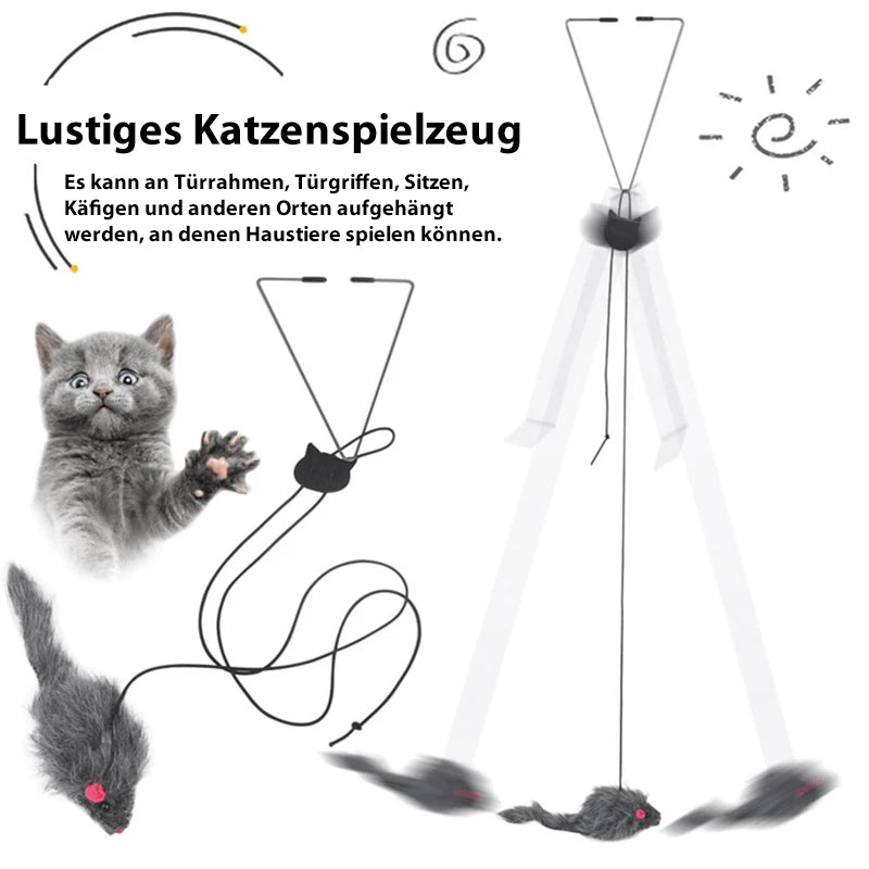 Hängendes lustiges Katzenspielzeug in Mausform