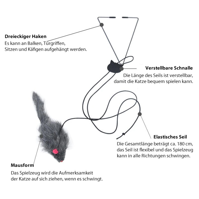 Hängendes lustiges Katzenspielzeug in Mausform
