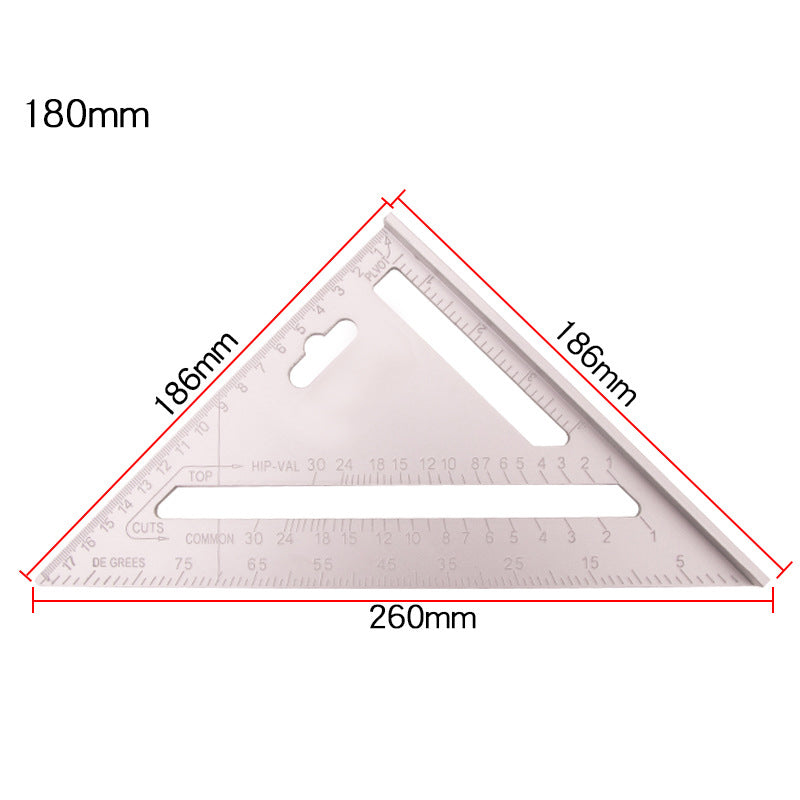 Dreieckiges und quadratisches Lineal aus Aluminiumlegierung