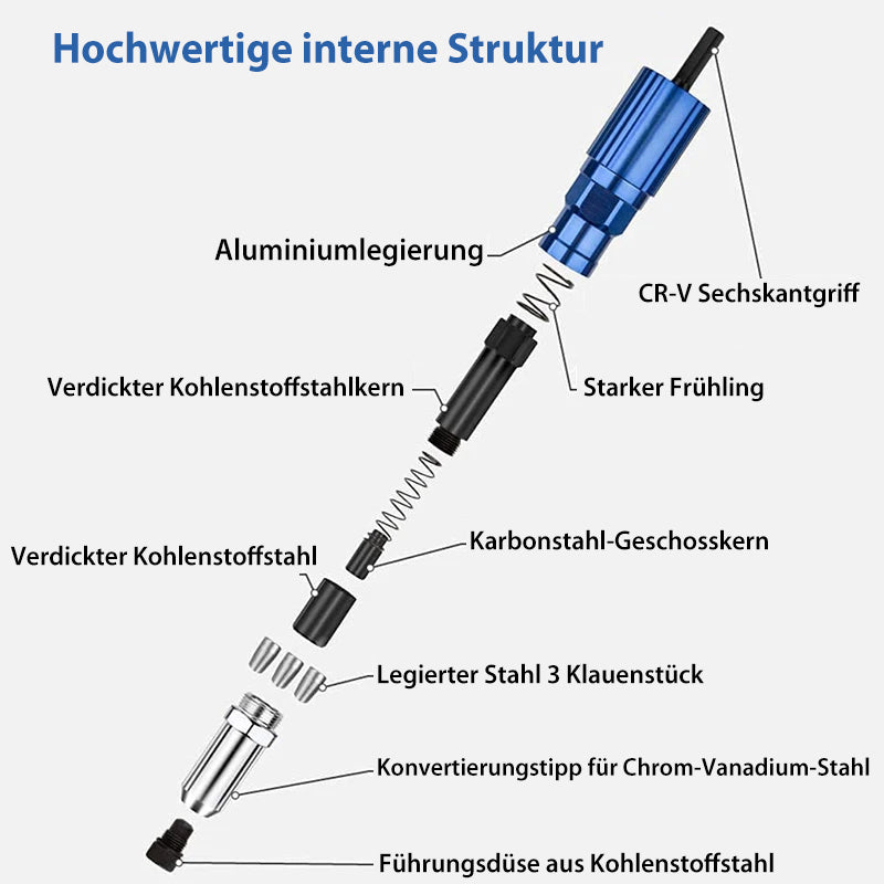 Adapter für Nietpistolenbohrer