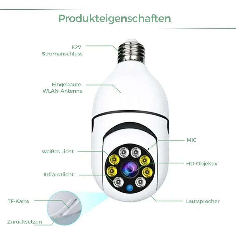 🔥Drahtlose WLAN-Überwachungskamera mit Glühbirne🔥